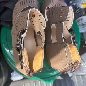 Brown Cutout Sandals